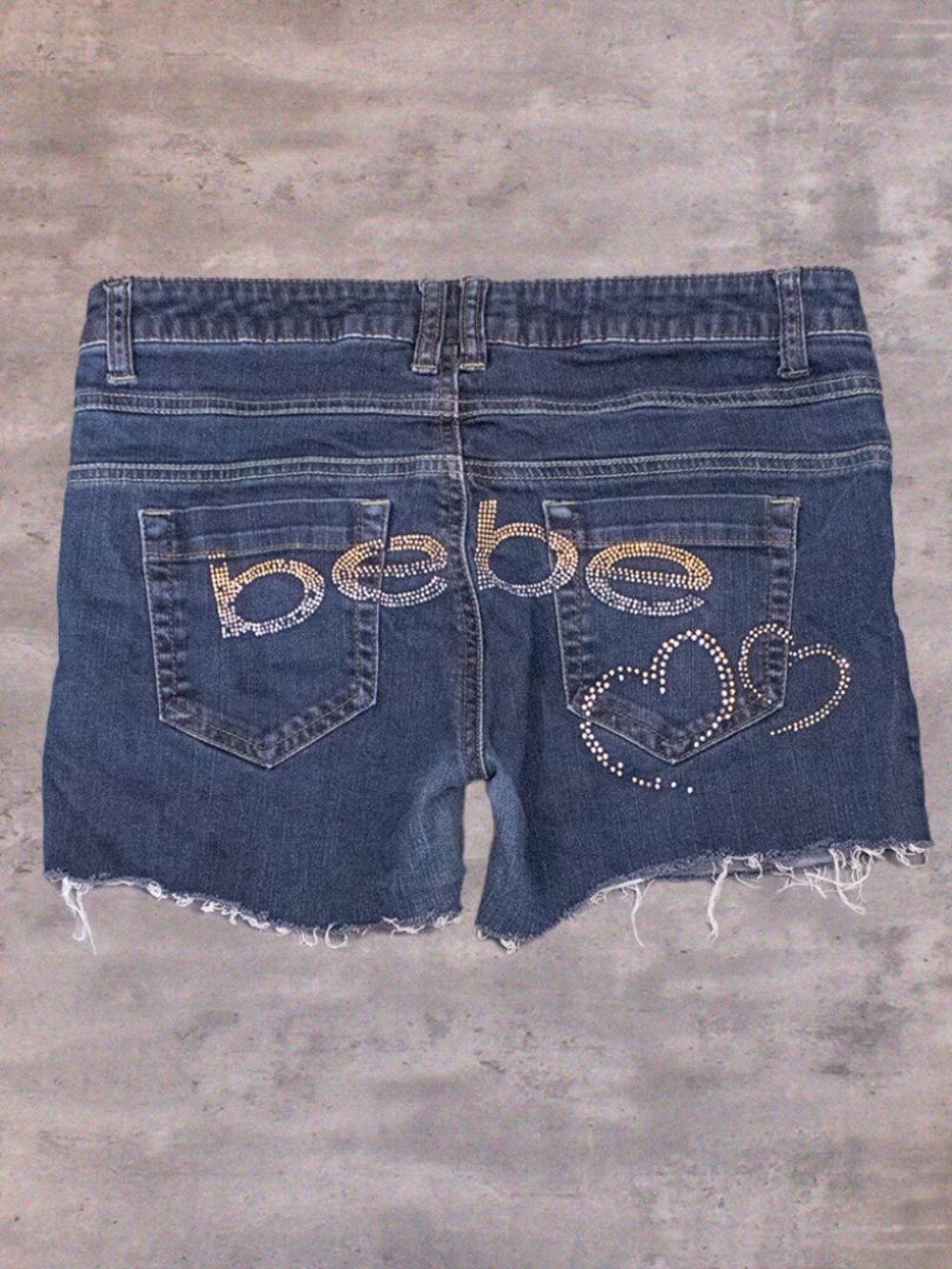 Y2K 2000's Bebe Gem Studded Rhinestones‎ Denim Booty Jean's Short's
